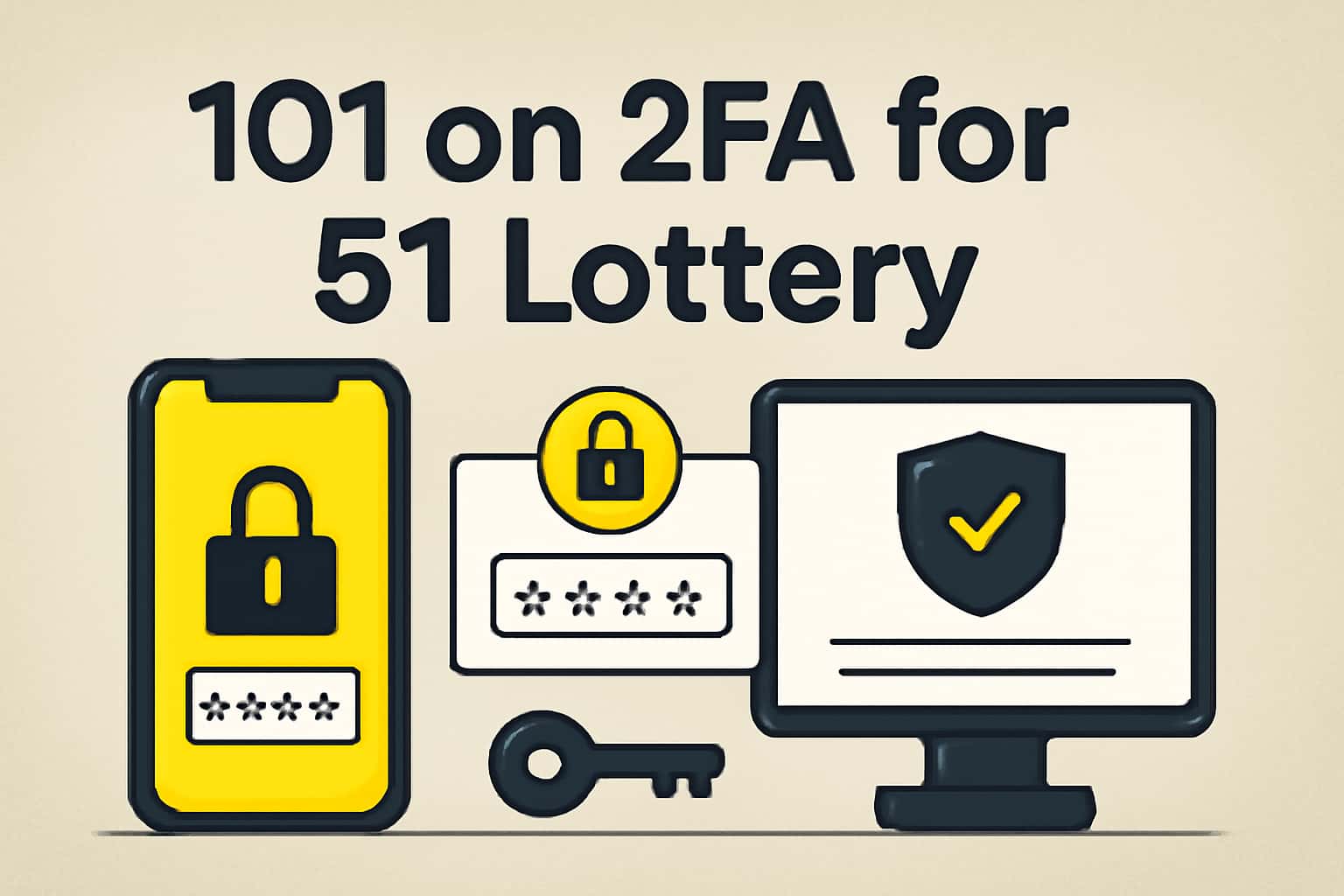 An informational scene depicting 2FA security features for 51 Lottery.