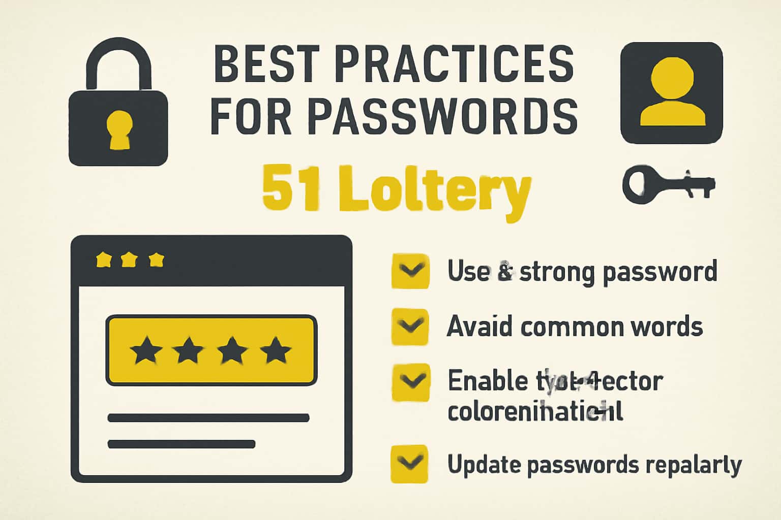 Illustration of best practices for securing passwords related to 51 Lottery.
