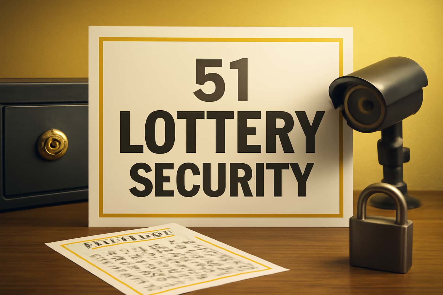 An informative scene showcasing security features for 51 Lottery.