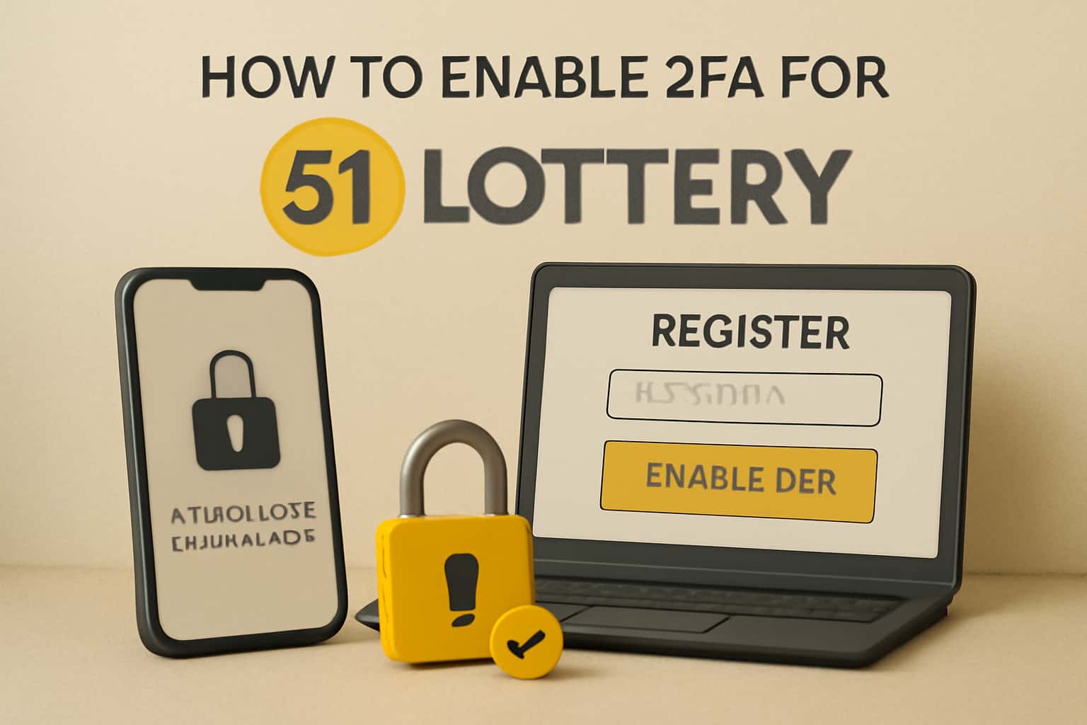 An informative scene illustrating the process of enabling 2FA for 51 Lottery.