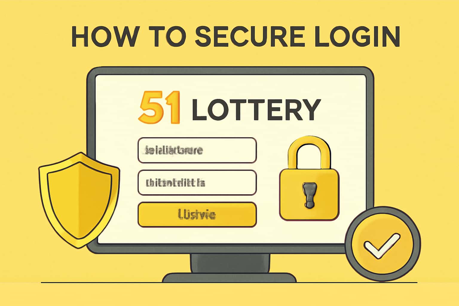 An informative scene illustrating secure login practices for 51 Lottery.