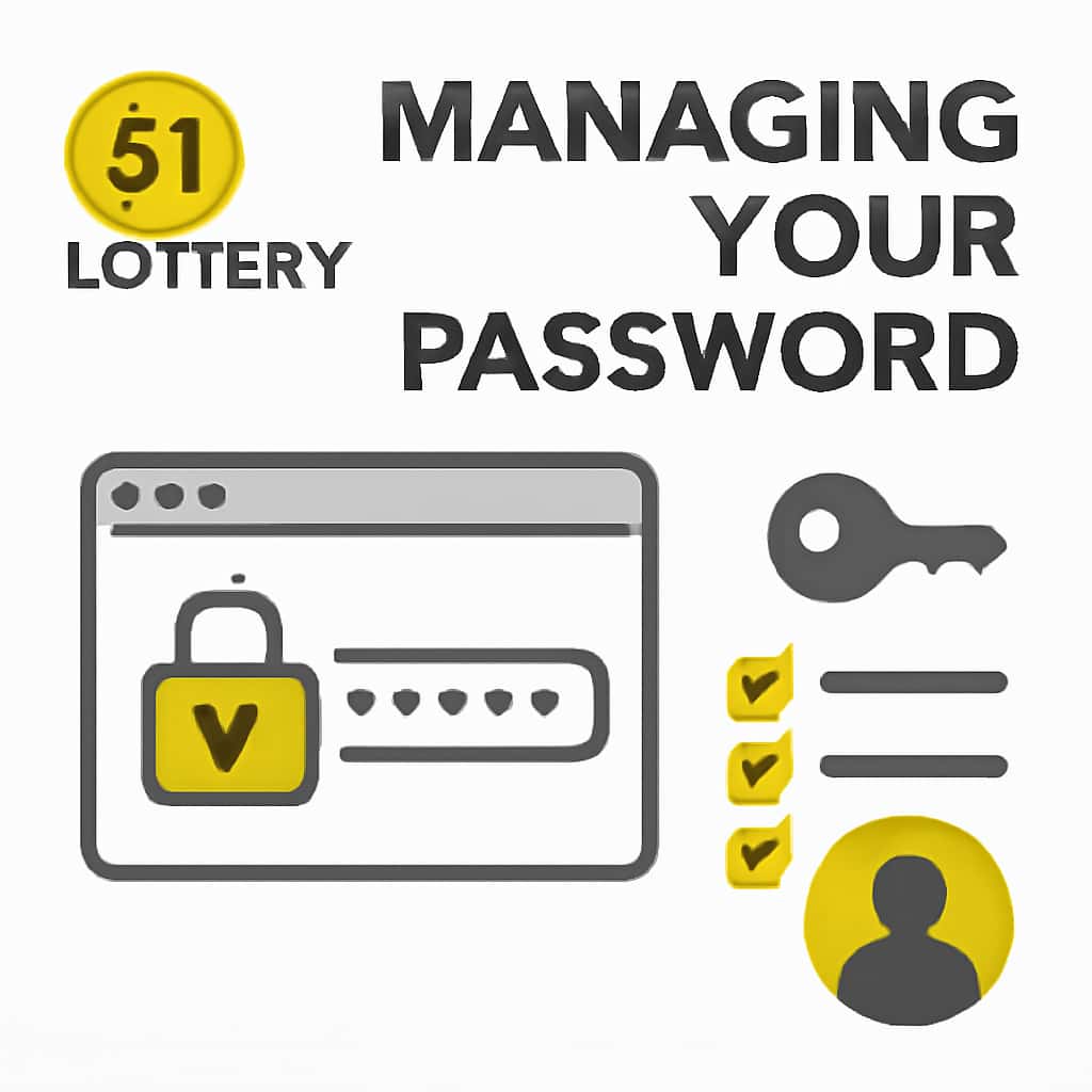 Illustration depicting password management steps for 51 Lottery.